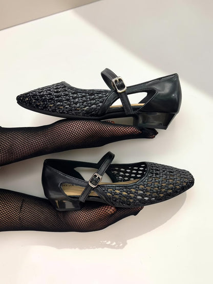 Metallic Woven Mary Jane