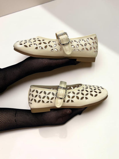 Floral Cutout Mary Jane  Flats