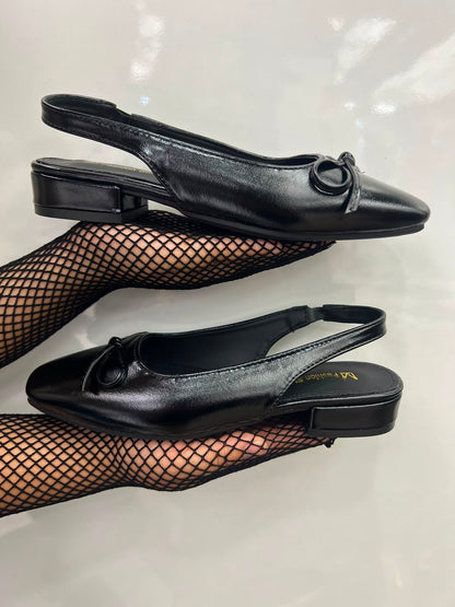 Espresso Bow Slingback Flats