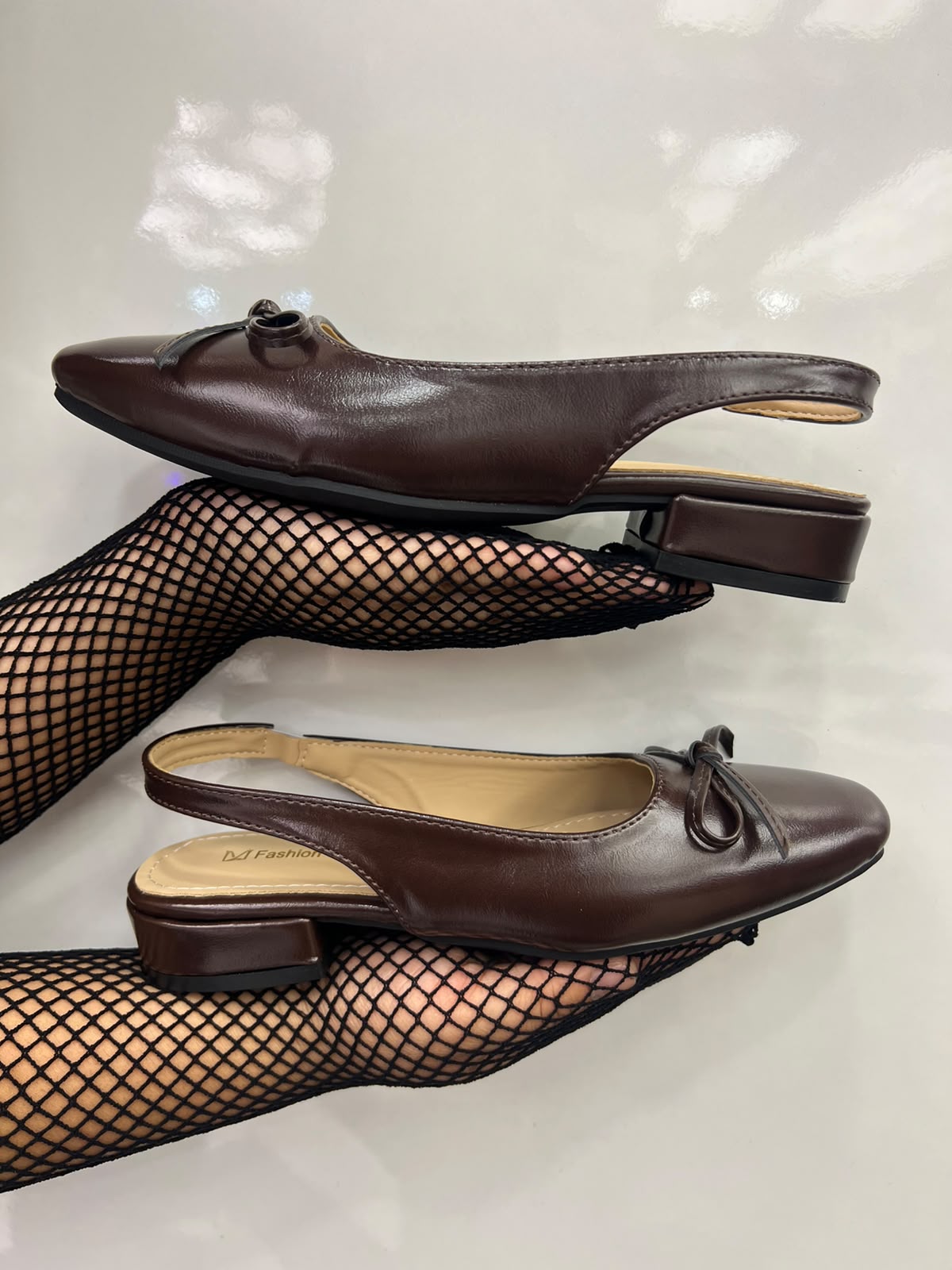 Espresso Bow Slingback Flats