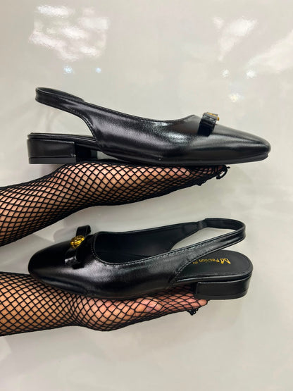 Bow Slingback Loafers