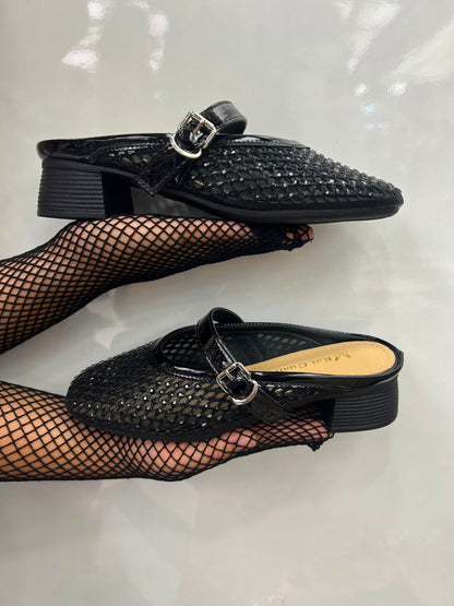 Crystal Mary Jane Mules