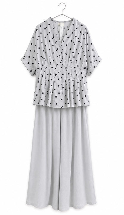Polka Dot Two-Piece Pant Set