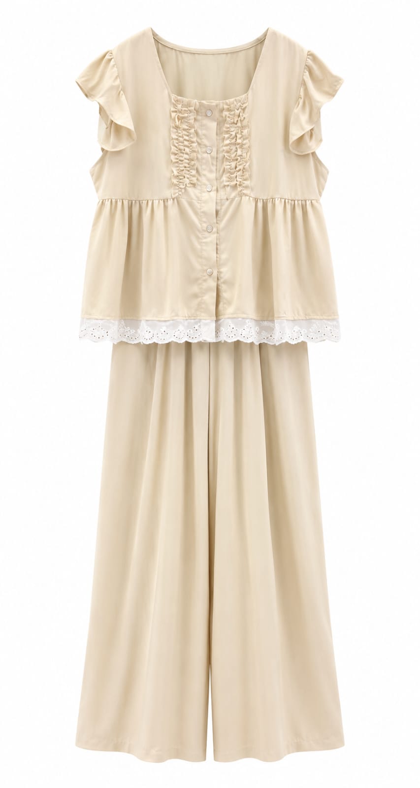 Lace -Trim Two-Piece Lounge Set