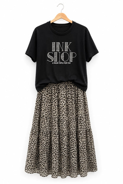 Leopard Tiered Maxi Skirt Set