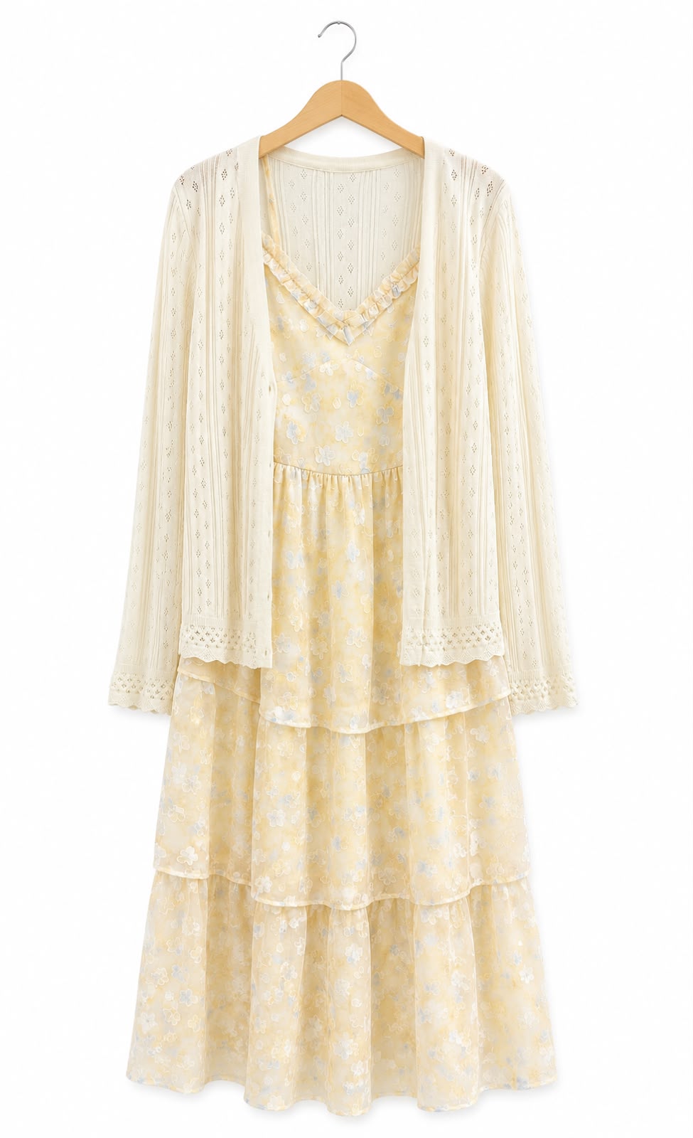 Dress with Kint Cardigan