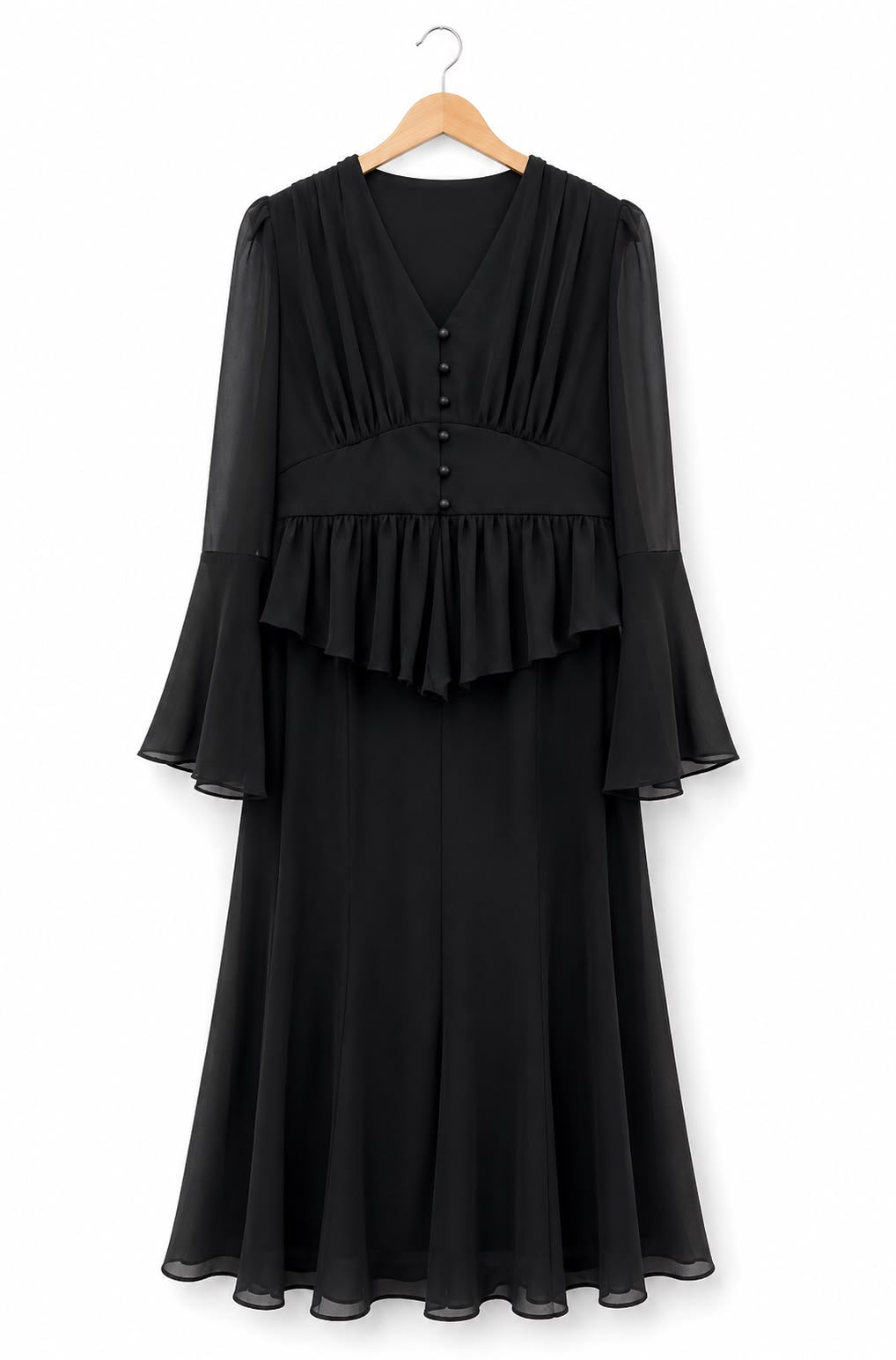 Tie-Neck Midi Dress