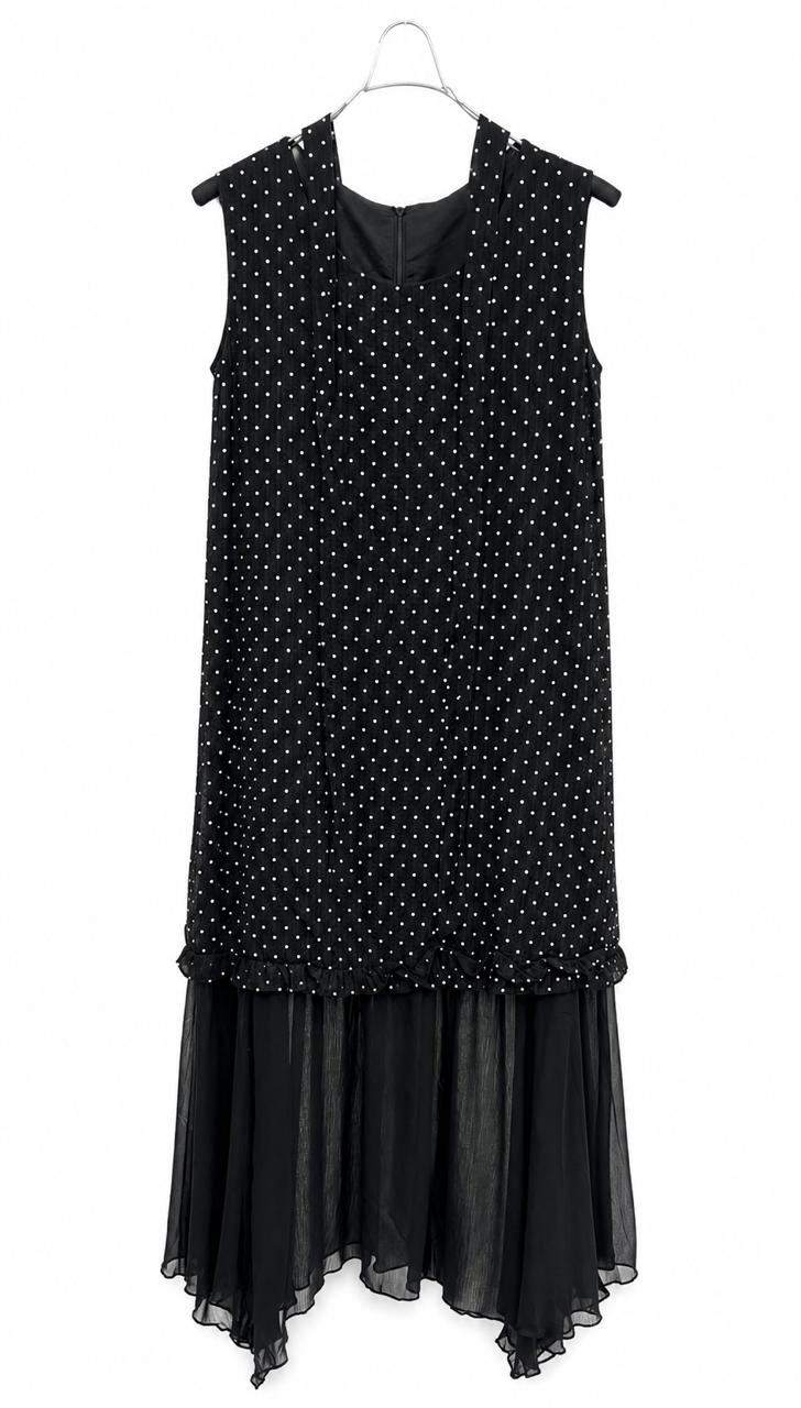 Polka Chiffon Ruffle Dress