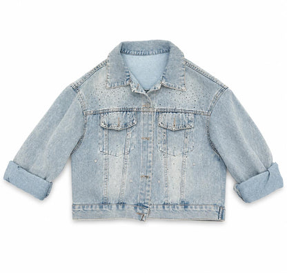 Light Wash Embellished Denim Jacket