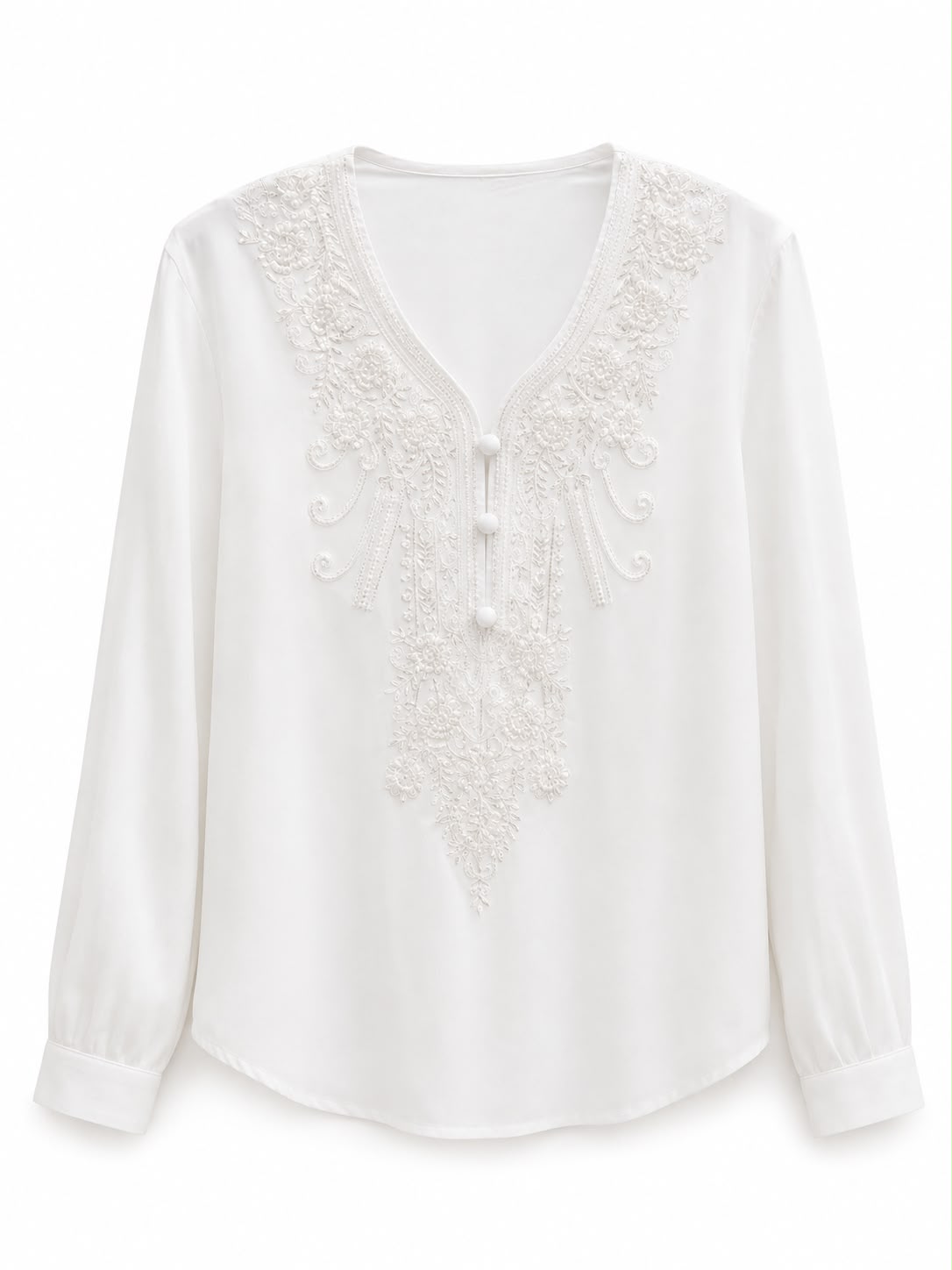 Ivory Bloom Embroidered Blouse