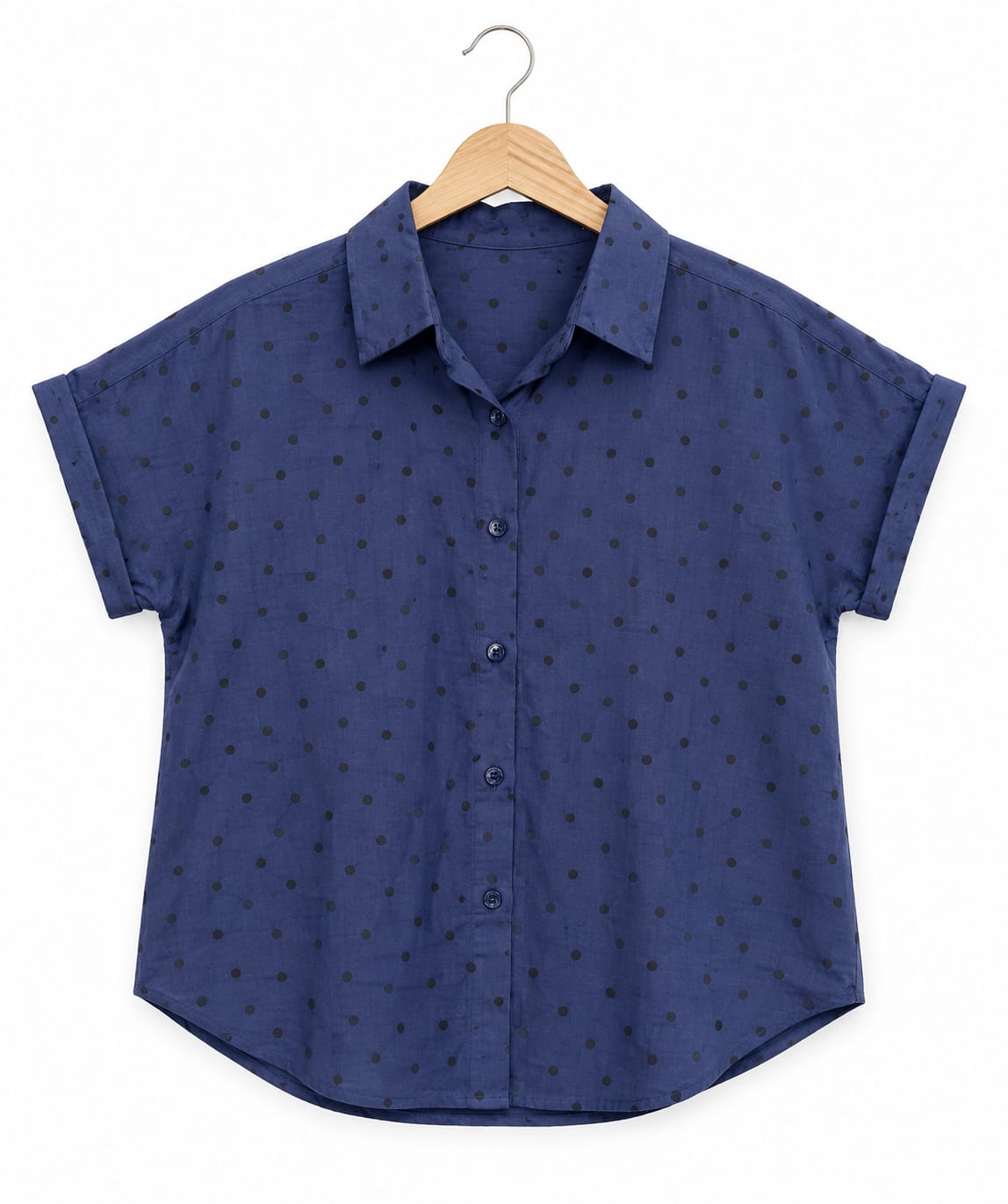 Classic Polka Dot Button -Up Shirt