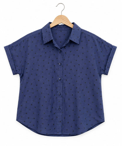 Classic Polka Dot Button -Up Shirt