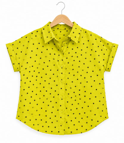 Classic Polka Dot Button -Up Shirt