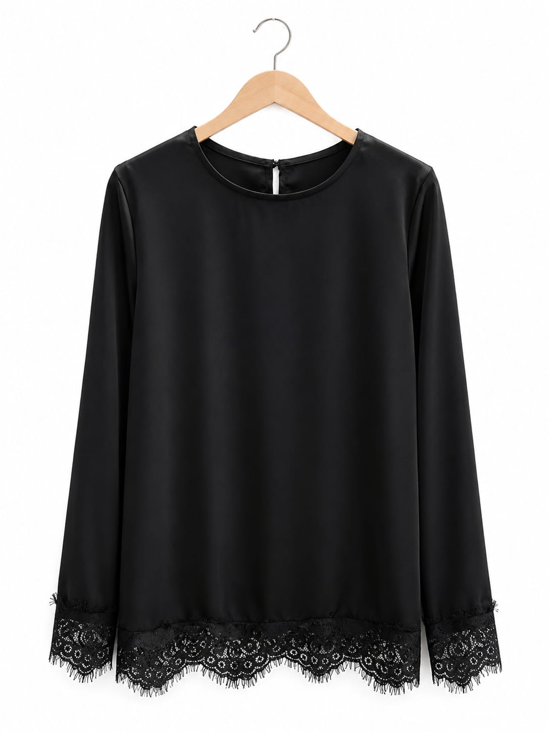 Velvet Lace Hem Top
