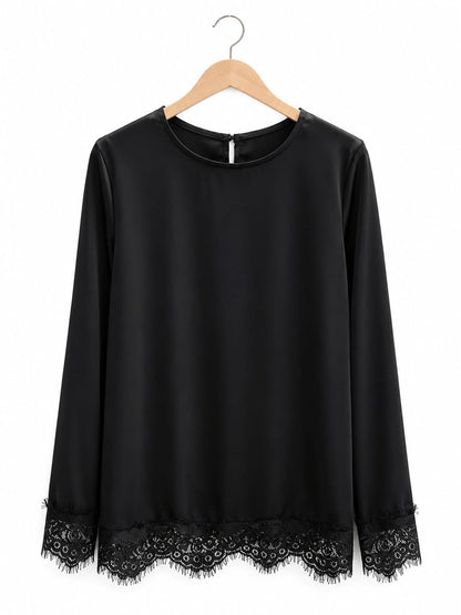 Velvet Lace Hem Top