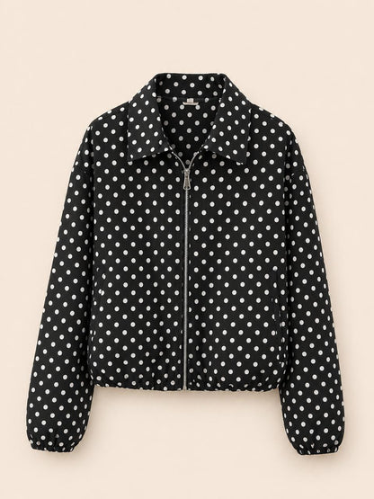 Polka Dot Zip Jacket