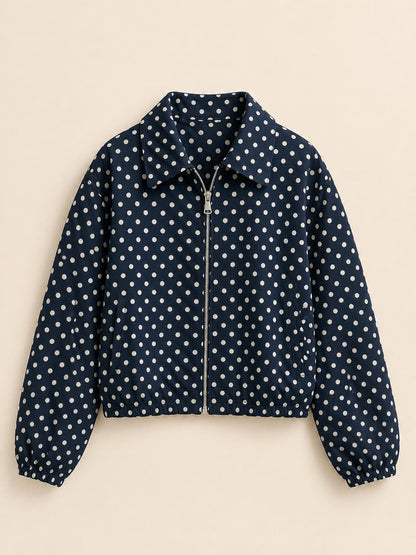 Polka Dot Zip Jacket