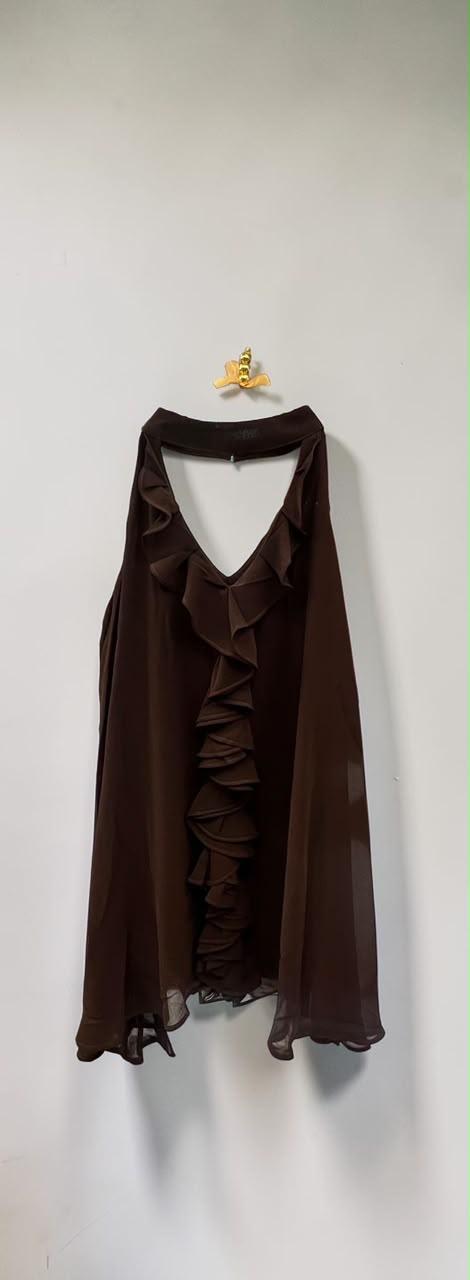 Ruffle Cascade Halter Top