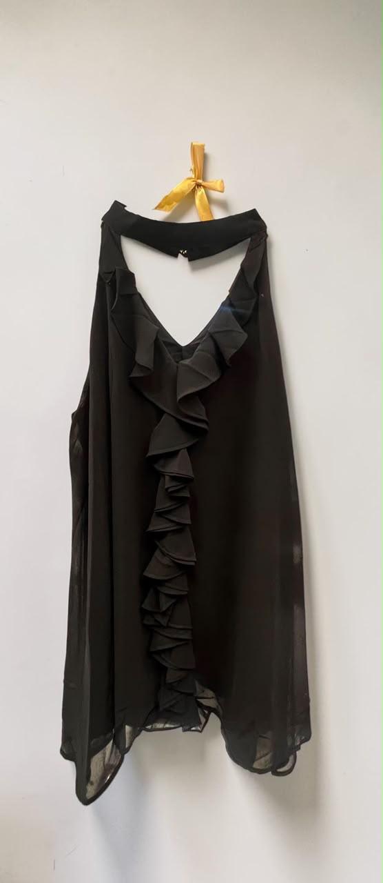 Ruffle Cascade Halter Top