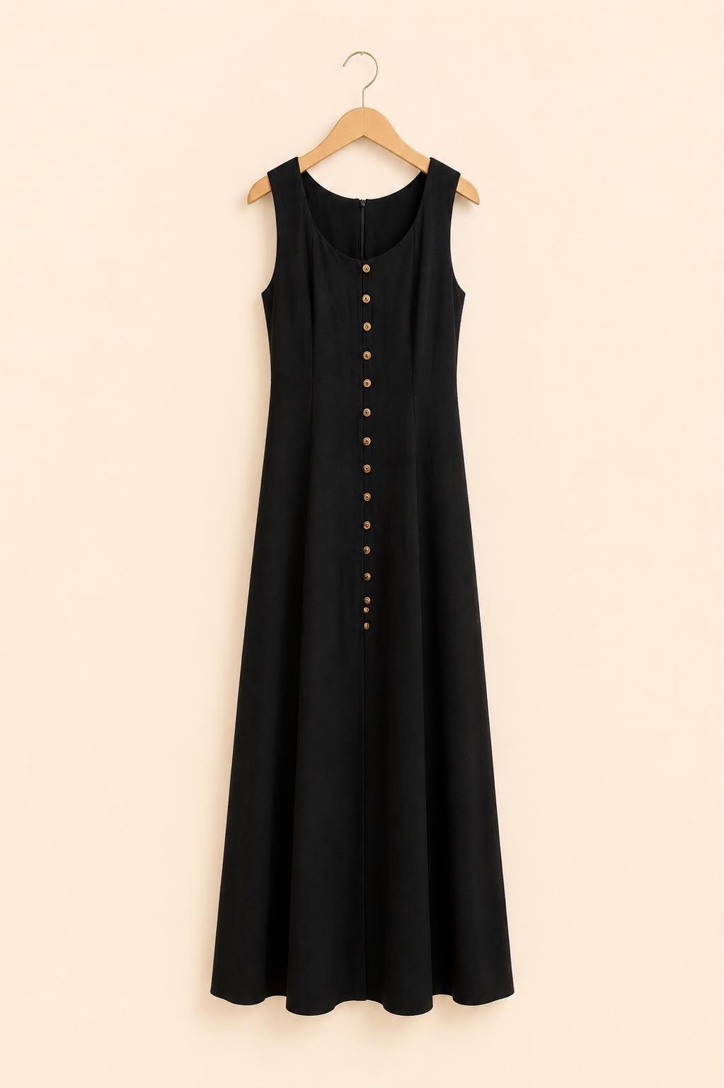 Button -Front Maxi Dress