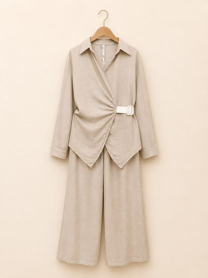 belted wrap co-ord set